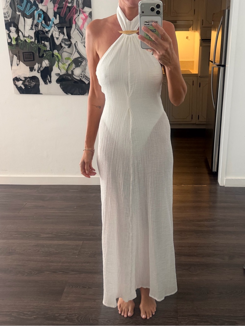 Rachel White Halter Maxi Dress